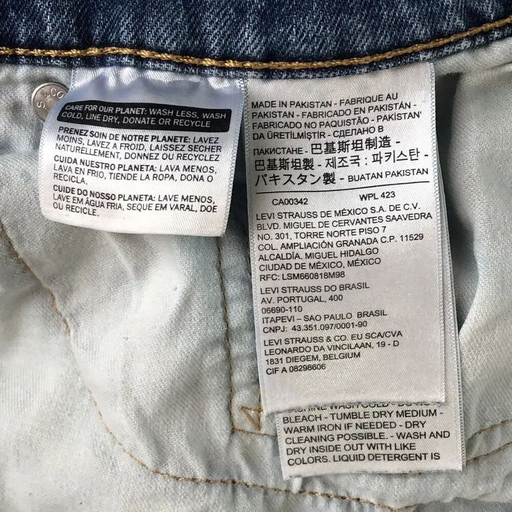Levi’s 513 Slim Straight Jeans Mens 36x29 Medium Wash Blue Worn To Ride Stretch